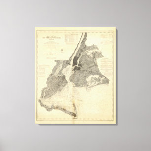 Kustkaart nr. 20 New York Bay en Harbour Canvas Afdruk