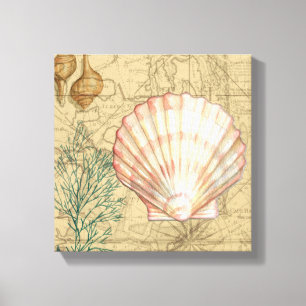 Kustkaartcollage Canvas Afdruk