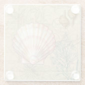 Kustkaartcollage Glazen Onderzetter (Achterkant)