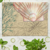 Kustkaartcollage Theedoek (Gevouwen)