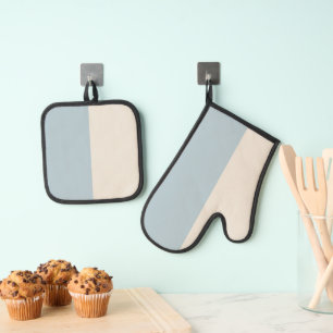 Kustkalmte Blauw & Wit Ovenwant & Pannenlap Set