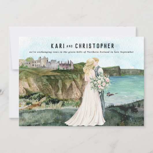 Kustkasteel aan zee | Trouwreceptie  Kaart (Voorkant)