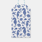 Kustkerst Glitter Seahorse Marine Blauw Cadeaulabel (Achterkant)