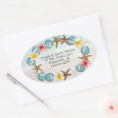 Kustkerst Hawaiian Wreated Adresetiketten Ovale Sticker (Envelop)