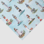 Kustkerst Nautical Lighthouders Blue Tissuepapier (Detail)