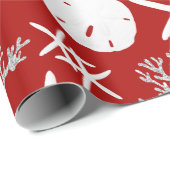 Kustkerst Sand Dollar Red Cadeaupapier (Rol Hoek)