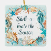 Kustkerst Shell-A-Brate Het Seizoen Keramisch Ornament (Voorkant)