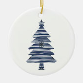 Kustkerstboom nautische scheepswiel keramisch ornament (Voorkant)