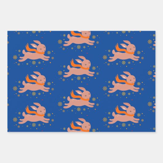 KUSTKERSTMAS-DIEREN, FLAT SHEET Wrapping Paper (Voorkant)