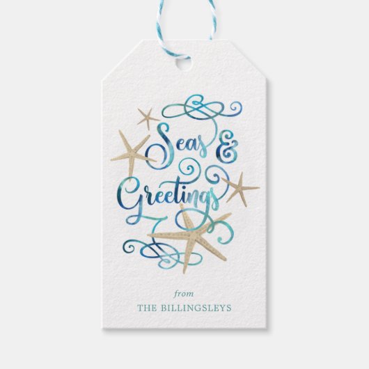 KustKerstmis: SMETJES GREetings Elegant Script Cadeaulabel (Voorkant)