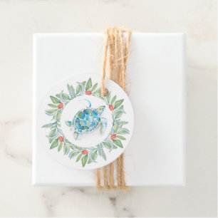 Kustkerstschildpad Waterverf Zee Bedankjes Labels