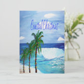 Kustkerstvakantie wenskaarten. kaart (Staand voorkant)