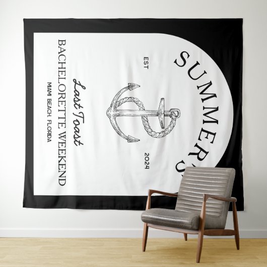 Kustklassiek Modern Elegant Zwart Bachelorette Wandkleed (In Situ (horizontaal))