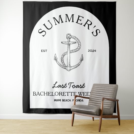 Kustklassiek Modern Elegant Zwart Bachelorette Wandkleed (In situ)