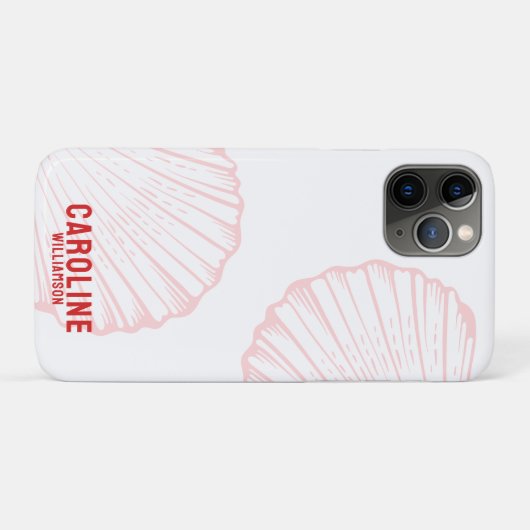 Kustkleindochter nautische roze zeeschelp Case-Mate iPhone case (Achterkant (horizontaal))