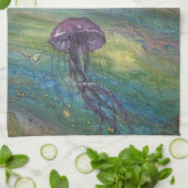 Kustkleurige kwal keukenhanddoek (Gevouwen)