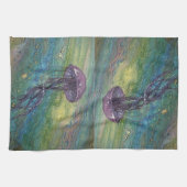 Kustkleurige kwal keukenhanddoek (Horizontaal)