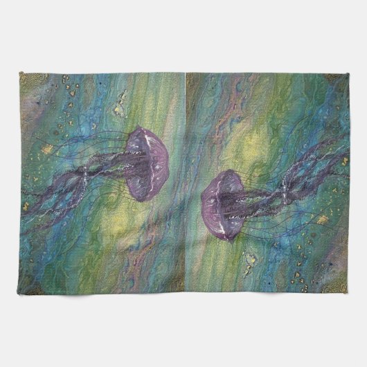 Kustkleurige kwal keukenhanddoek (Horizontaal)