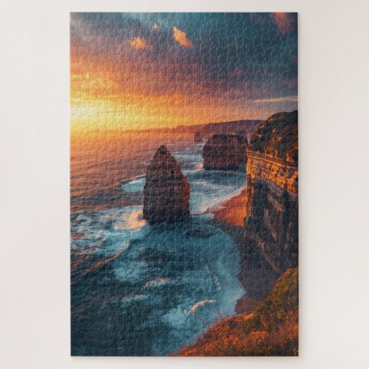 Kustklif Zonsondergang Legpuzzel (Verticaal)