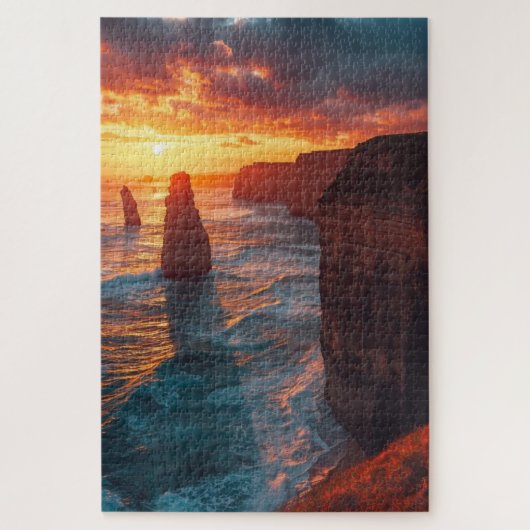 Kustklif Zonsondergang Legpuzzel (Verticaal)