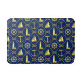 Kustknop Nautical Gold and Blue Rope Badmat (Voorkant)