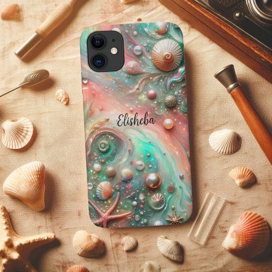 Kustkoraal Munt Zeeschelpen en Parels Case-Mate iPhone Case