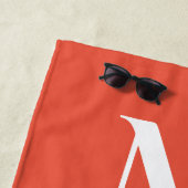 Kustkoraal Perzik Anker Nautilus Monogram Strandlaken (In situ)