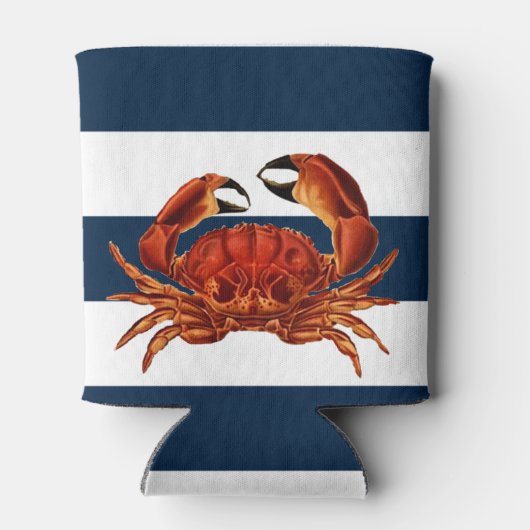 Kustkrab Nautical Stripes Blikjeskoeler (Achterkant)
