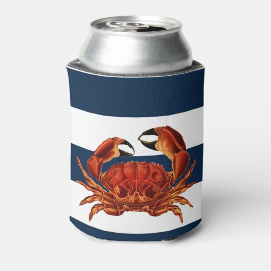 Kustkrab Nautical Stripes Blikjeskoeler (Blikje Achterkant)