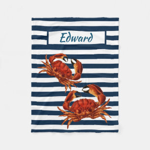 Kustkrab Nautical Stripes Fleece Deken