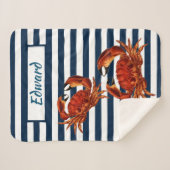 Kustkrab Nautical Stripes Sherpa Deken (Voorkant (horizontaal))