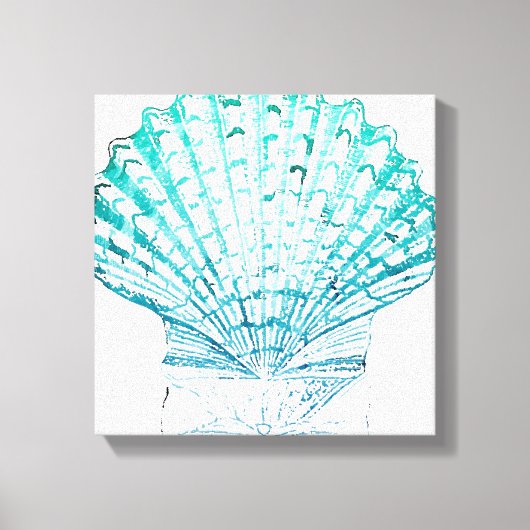 kustkreeft blauwgroen blauwe waterverf zeeschildpa canvas afdruk (Voorkant)