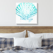 kustkreeft blauwgroen blauwe waterverf zeeschildpa canvas afdruk (Insitu (Slaapkamer))