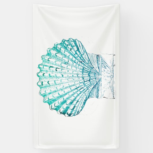 kustkreeft blauwgroen blauwe waterverf zeeschildpa spandoek (Verticaal)