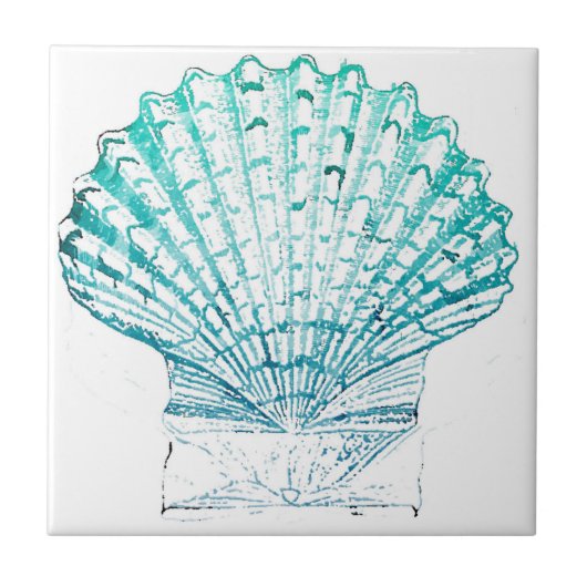 kustkreeft blauwgroen blauwe waterverf zeeschildpa tegeltje (Voorkant)