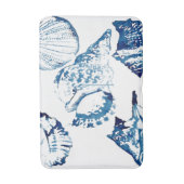 kustkreeft indigo blauwe oceaan waterverf seashell badmat (Voorkant Verticaal)