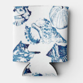 kustkreeft indigo blauwe oceaan waterverf seashell blikjeskoeler (Voorkant)