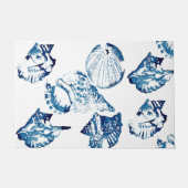 kustkreeft indigo blauwe oceaan waterverf seashell deurmat (Voorkant)