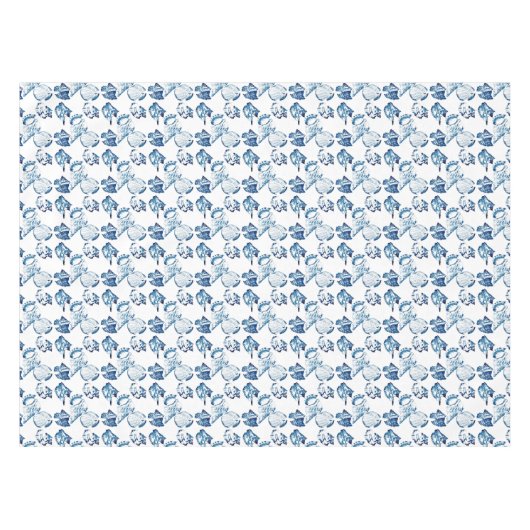 kustkreeft indigo blauwe oceaan waterverf seashell tafelkleed (Voorkant (Horizontaal))