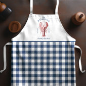 Kustkreeft Navy Gingham Schort