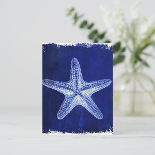 kustkreeft rustisch zeeblauwe zeester briefkaart (Staand voorkant)