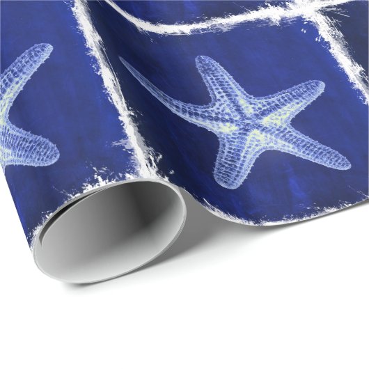 kustkreeft rustisch zeeblauwe zeester cadeaupapier (Rol Hoek)