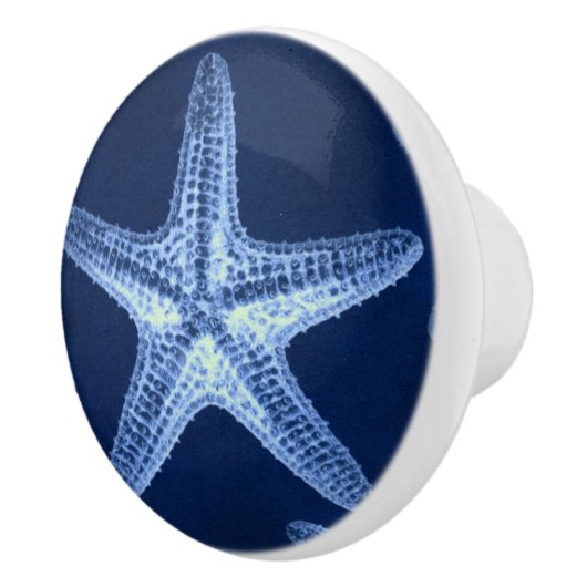 kustkreeft rustisch zeeblauwe zeester keramische knop (Rechts)