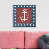 Kustkunst | Anchor op rood Canvas Afdruk (Insitu (Woonkamer))