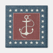 Kustkunst | Anchor op rood Magneet (Voorkant)