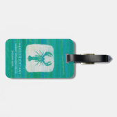 Kustkunst | Aqua Lobster Bagagelabel (Achterkant horizontaal)
