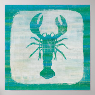 Kustkunst   Aqua Lobster Poster