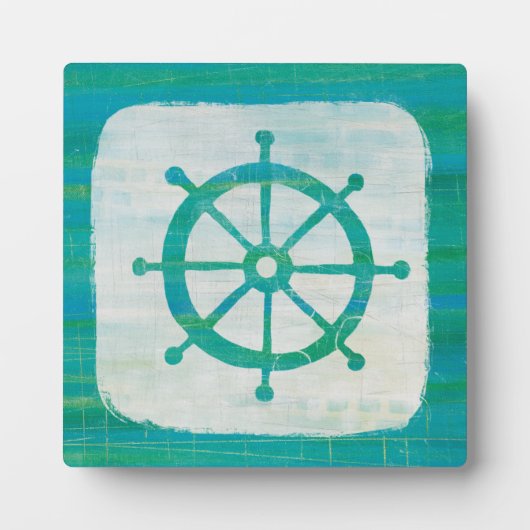 Kustkunst | Aqua stuurwiel Fotoplaat (Voorkant)
