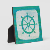 Kustkunst | Aqua stuurwiel Fotoplaat (Voorkant)