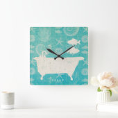 Kustkunst | Bathtub Flat Vierkante Klok (Huis)